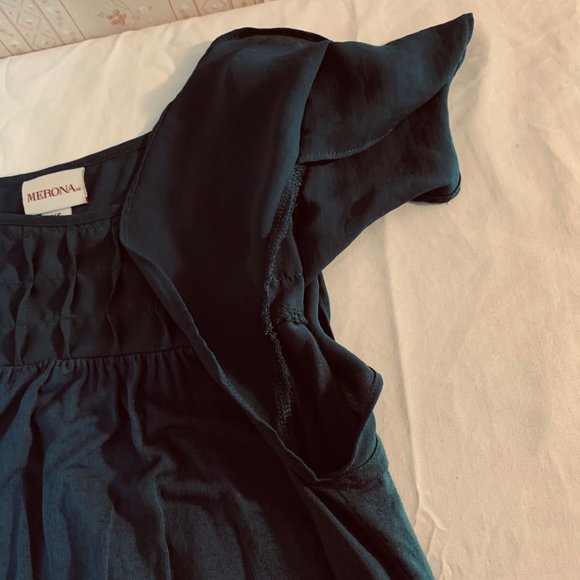 Merona Medium Blue Short Sleeve Square Neck Top Size XS - Picture 5 of 9